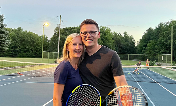 Avidia owner enjoying tennis with his wife
